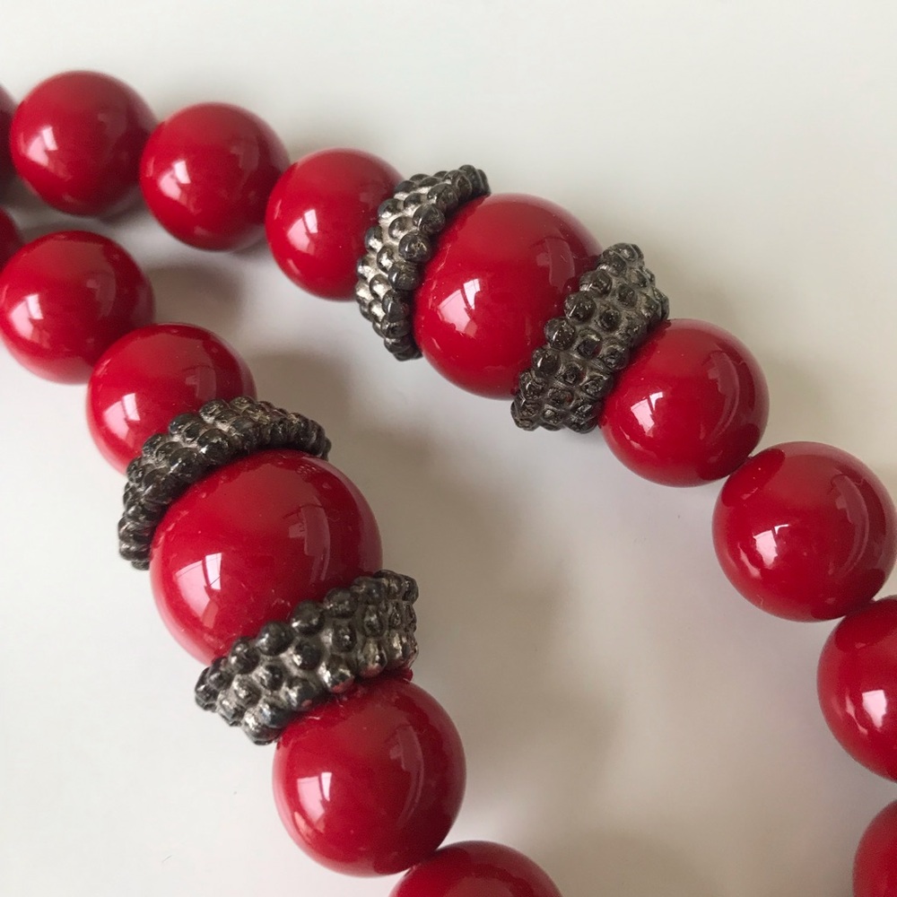 Kenneth Lane Vintage Large Coin Beaded Statement Necklace - Picture 8 of 14